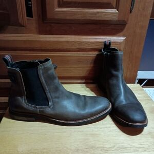 Testosterone Brown Leather Chelsea Ankle Boots US 12 / EU 46M